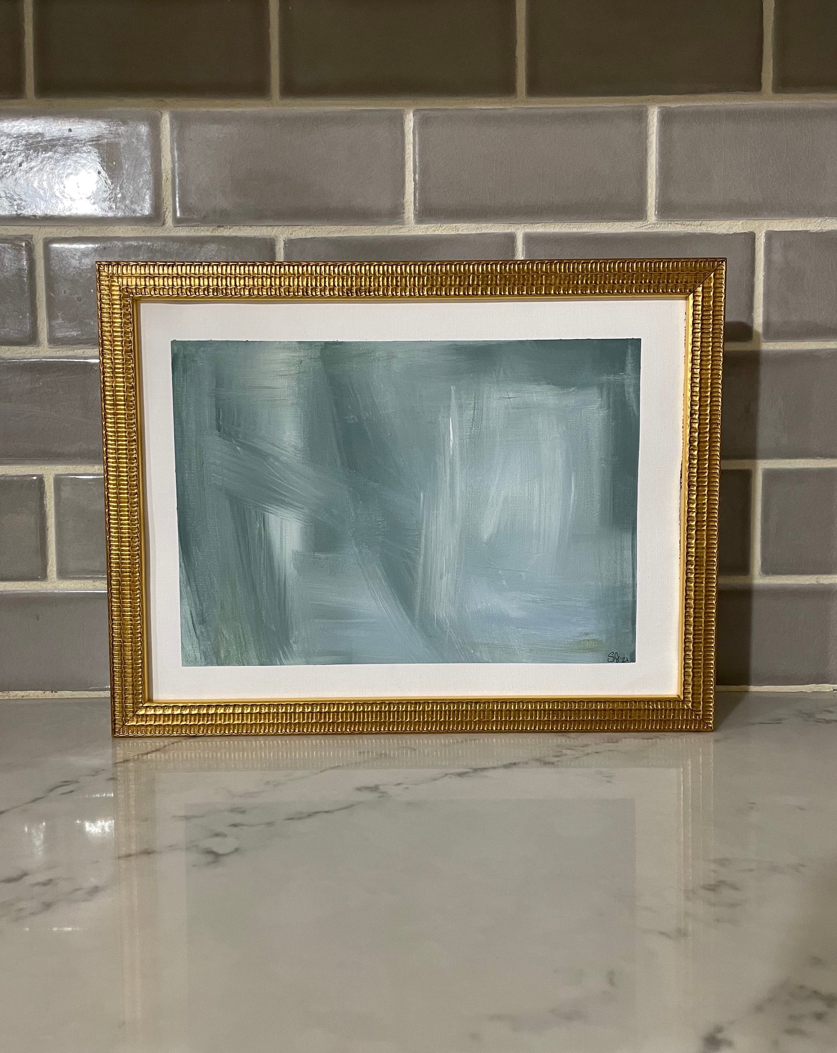 Hand painted acrylic abstract art on 9x12 canvas paper. Frame not included.